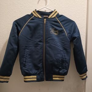 Stylish Navy Blue Kids Jacket with Gold Accents